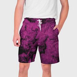 Шорты на шнурке мужские Тёмно-розовые краски во тьме, цвет: 3D-принт