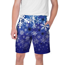 Шорты на шнурке мужские Сказочный снегопад, цвет: 3D-принт