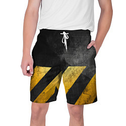 Шорты на шнурке мужские Желтые предупреждающие полосы, цвет: 3D-принт