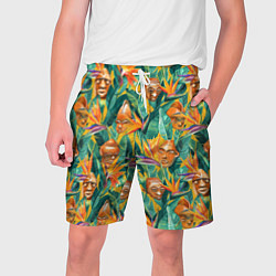 Шорты на шнурке мужские Африканские маски в джунглях, цвет: 3D-принт
