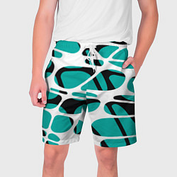 Шорты на шнурке мужские Абстрактный узор из сетчатых прожилок, цвет: 3D-принт