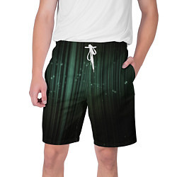 Шорты на шнурке мужские Музыкальный зеленый спектр, цвет: 3D-принт