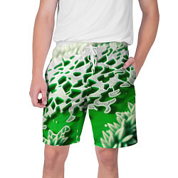 Шорты на шнурке мужские Узор зелени-арт, цвет: 3D-принт