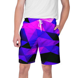Шорты на шнурке мужские Неоновые треугольники, цвет: 3D-принт