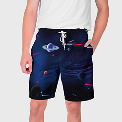 Шорты на шнурке мужские Космос, планеты, ракета, цвет: 3D-принт