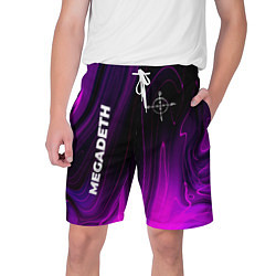 Шорты на шнурке мужские Megadeth violet plasma, цвет: 3D-принт