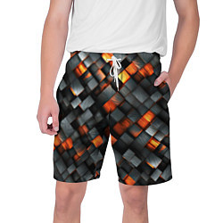 Шорты на шнурке мужские Раскаленные блоки паттерн, цвет: 3D-принт