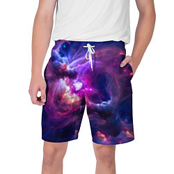Мужские шорты Небула в космосе в фиолетовых тонах - нейронная се