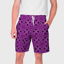 Мужские шорты Геометрический узор в пурпурных и лиловых тонах