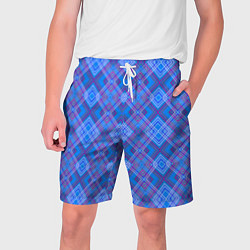 Мужские шорты Геометрический рисунок из розовых линий на синем ф