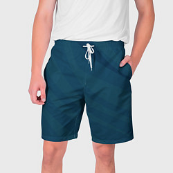 Шорты на шнурке мужские Сине-зеленый плавные полосы, цвет: 3D-принт