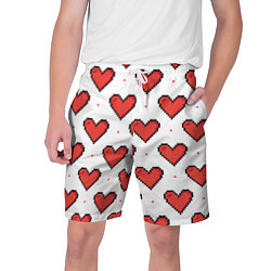 Шорты на шнурке мужские Pixel heart, цвет: 3D-принт