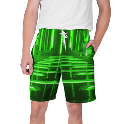 Шорты на шнурке мужские Зеленые световые объекты, цвет: 3D-принт