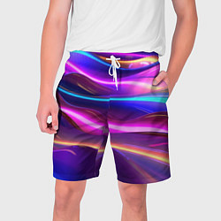 Шорты на шнурке мужские Неоновые волны, цвет: 3D-принт