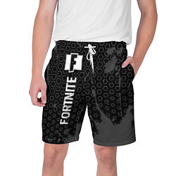 Шорты на шнурке мужские Fortnite glitch на темном фоне: по-вертикали, цвет: 3D-принт