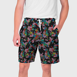Шорты на шнурке мужские Модный разноцветный камуфляж, цвет: 3D-принт