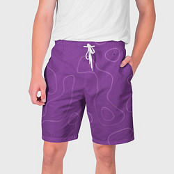 Шорты на шнурке мужские Объемные разводы - яркий фиолетовый - узор Хуф и С, цвет: 3D-принт