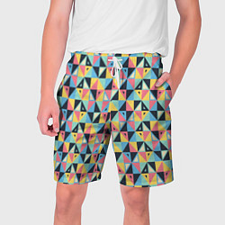 Шорты на шнурке мужские Треугольная мозаика, цвет: 3D-принт