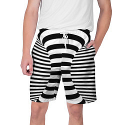Шорты на шнурке мужские Черно-белая иллюзия, цвет: 3D-принт