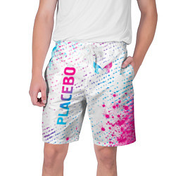 Мужские шорты Placebo neon gradient style: надпись, символ