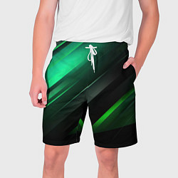 Мужские шорты Black green abstract