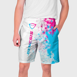 Шорты на шнурке мужские Genesis neon gradient style: по-вертикали, цвет: 3D-принт