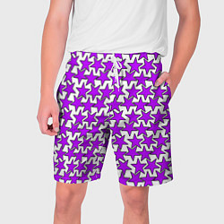 Шорты на шнурке мужские Ретро звёзды фиолетовые, цвет: 3D-принт