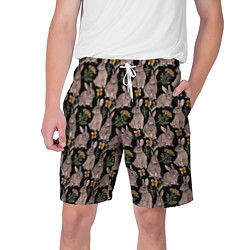 Шорты на шнурке мужские Зайцы и пижма, цвет: 3D-принт