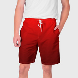 Шорты на шнурке мужские Градиент красный тёмный, цвет: 3D-принт