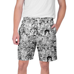 Шорты на шнурке мужские Аниме черно-белые фото, цвет: 3D-принт