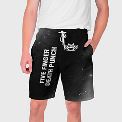 Мужские шорты Five Finger Death Punch glitch на темном фоне: над