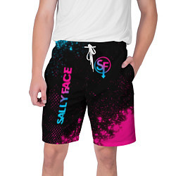 Мужские шорты Sally Face - neon gradient: надпись, символ