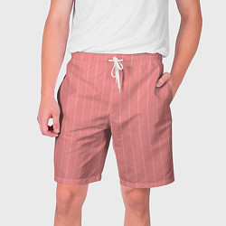 Шорты на шнурке мужские Благородный розовый полосатый, цвет: 3D-принт