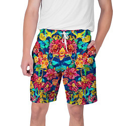 Мужские шорты Зеркальный цветочный паттерн - мода