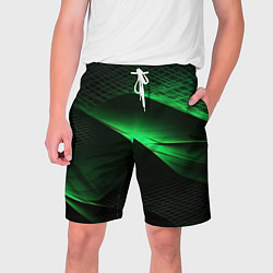 Шорты на шнурке мужские Зеленая абстракция фон, цвет: 3D-принт
