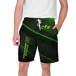 Шорты на шнурке мужские CS2 green neon, цвет: 3D-принт