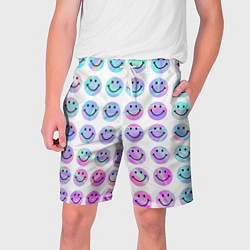 Шорты на шнурке мужские Smiley holographic, цвет: 3D-принт