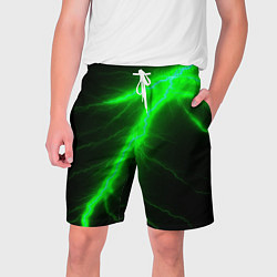 Шорты на шнурке мужские Зеленый разряд молнии, цвет: 3D-принт