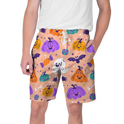 Шорты на шнурке мужские Halloween - pumpkins and ghosts, цвет: 3D-принт