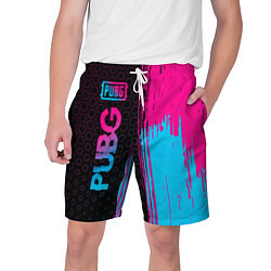 Шорты на шнурке мужские PUBG - neon gradient: по-вертикали, цвет: 3D-принт
