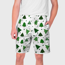 Мужские шорты Узор с зелеными елочками