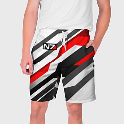 Шорты на шнурке мужские Mass effect - white uniform n7, цвет: 3D-принт