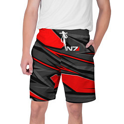 Шорты на шнурке мужские Mass Effect - черно-белый, цвет: 3D-принт