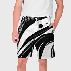 Шорты на шнурке мужские Abstract black and white composition, цвет: 3D-принт