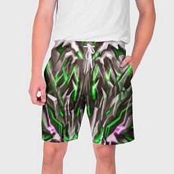 Шорты на шнурке мужские Зелёная киберпанк броня, цвет: 3D-принт