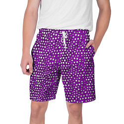 Мужские шорты Белые пузырьки на фиолетовом фоне