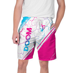 Шорты на шнурке мужские Doom neon gradient style вертикально, цвет: 3D-принт