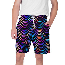 Мужские шорты Разноцветные волны-чешуйки