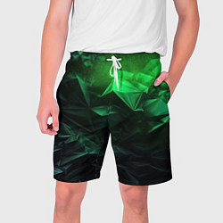 Шорты на шнурке мужские Глубина зеленого абстракции, цвет: 3D-принт