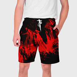 Шорты на шнурке мужские Красное пламя, цвет: 3D-принт